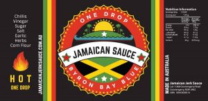 One Drop Jamaican Chilli Sauce Labels Byron Bay Graphic Designs